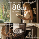 Traditional Entertainment Center with Built-In Electric Fireplace and Bookshelves-Brown