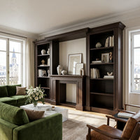 Traditional Entertainment Center with Open Shelves-Brown