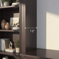 Traditional Entertainment Center with Open Shelves-Brown