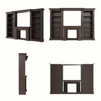 Traditional Entertainment Center with Open Shelves-Brown