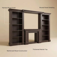 Traditional Entertainment Center with Open Shelves-Brown