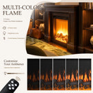 Traditional Entertainment Center with Built-In Electric Fireplace and Bookshelves-Brown