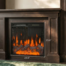 Traditional Entertainment Center with Built-In Electric Fireplace and Bookshelves-Brown