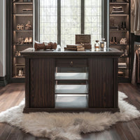 Jewelry Island with Drawers and Storage-Brown
