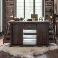 Jewelry Island with Drawers and Storage-Brown