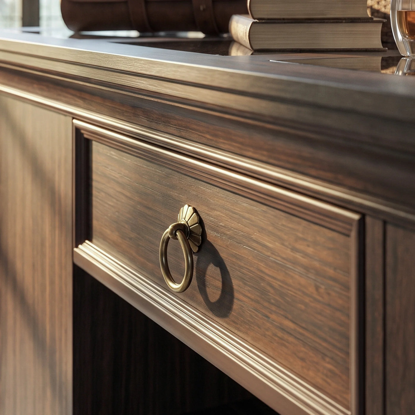 Jewelry Island with Drawers and Storage-Brown