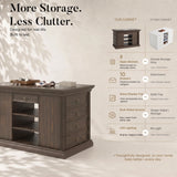 Jewelry Island with Drawers and Storage-Brown