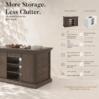 Jewelry Island with Drawers and Storage-Brown