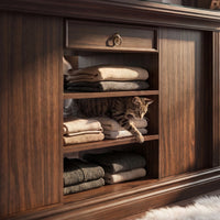 Jewelry Island with Drawers and Storage-Brown
