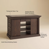 Jewelry Island with Drawers and Storage-Brown