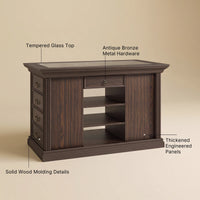 Jewelry Island with Drawers and Storage-Brown
