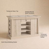 Jewelry Island with Drawers and Storage-Natural
