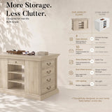 Jewelry Island with Drawers and Storage-Natural