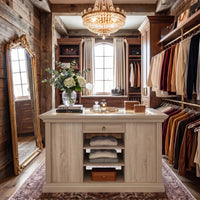 Jewelry Island with Drawers and Storage-Natural