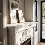 White Entertainment Center with Built-In Electric Fireplace and 5-Tier Bookcases