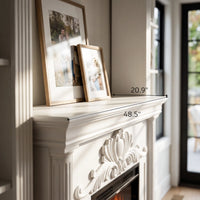 White Entertainment Center with Built-In Electric Fireplace and 5-Tier Bookcases