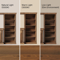 Walnut Entertainment Center with Built-In Electric Fireplace and 5-Tier Bookcases