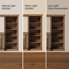 Walnut Entertainment Center with Built-In Electric Fireplace and 5-Tier Bookcases