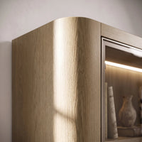 Curved Glass Display Cabinet with LED Light