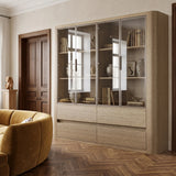 Curved Glass Display Cabinet with LED Light