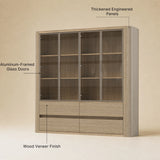 Curved Glass Display Cabinet with LED Light