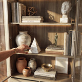 Curved Glass Display Cabinet with LED Light