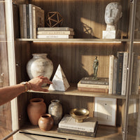 Curved Glass Display Cabinet with LED Light