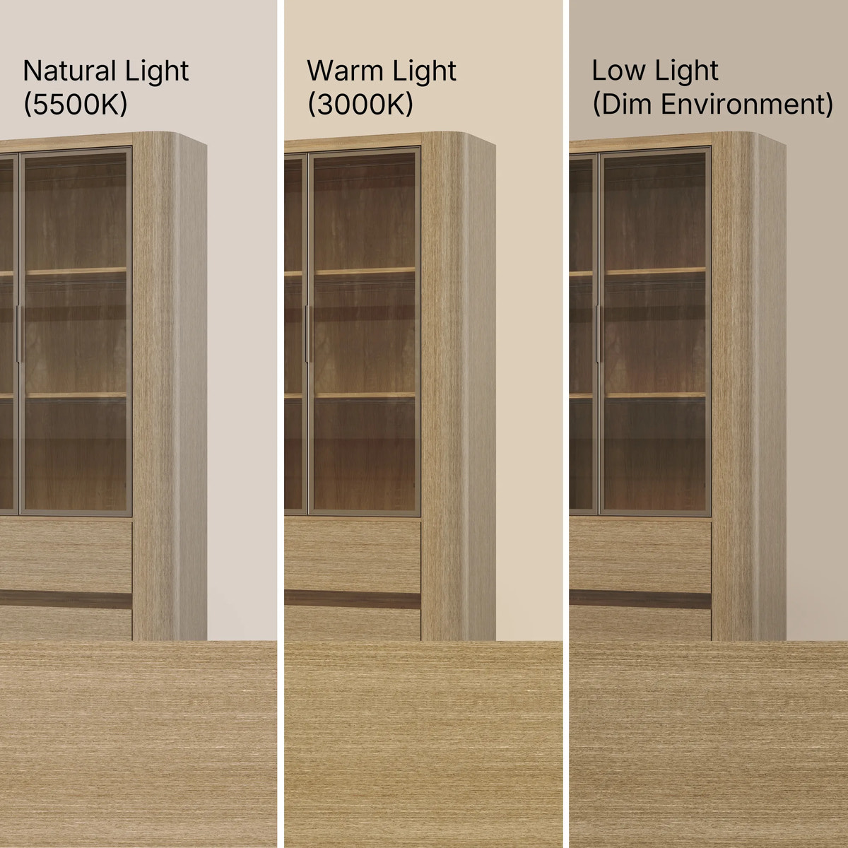 Curved Glass Display Cabinet with LED Light
