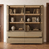 Curved Glass Display Cabinet with LED Light