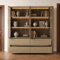 Curved Glass Display Cabinet with LED Light