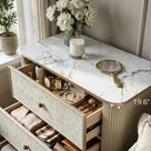 Nacre 5-Drawer Chest with Marble-Style Top