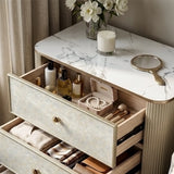 Nacre 5-Drawer Chest with Marble-Style Top