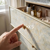Nacre 5-Drawer Chest with Marble-Style Top