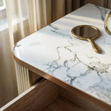 Nacre 5-Drawer Chest with Marble-Style Top