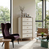 Nacre 5-Drawer Chest with Marble-Style Top