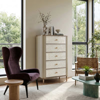 Nacre 5-Drawer Chest with Marble-Style Top