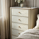 Nacre 5-Drawer Chest with Marble-Style Top