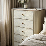 Nacre 5-Drawer Chest with Marble-Style Top