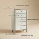 Nacre 5-Drawer Chest with Marble-Style Top