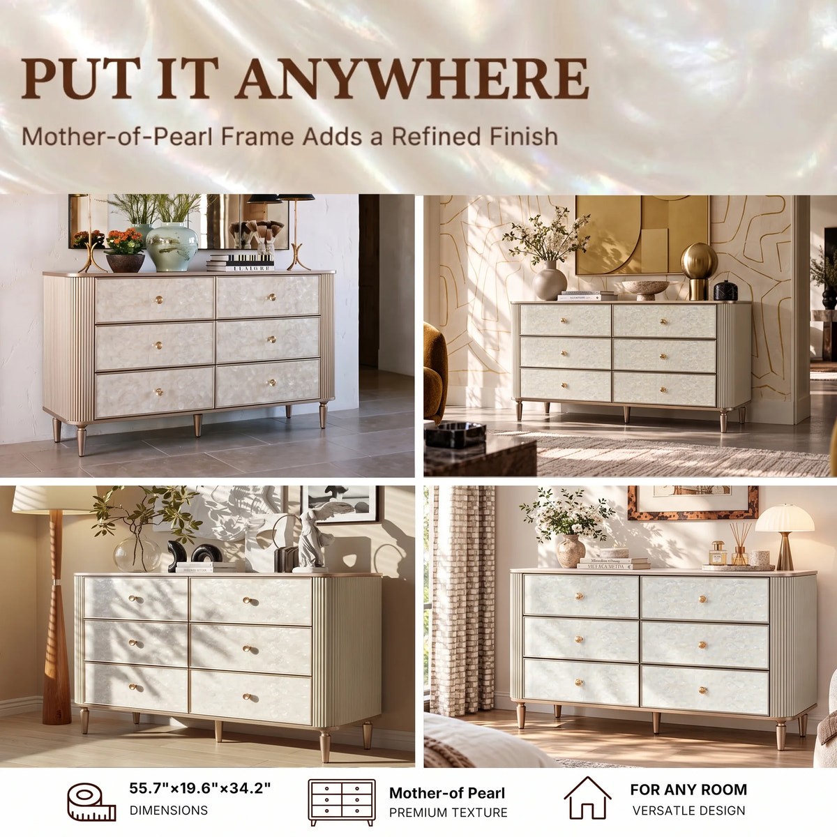 Nacre 6-Drawer Dresser
