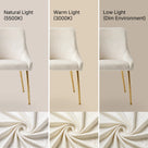 Upholstered Dining Chair with Velvet Fabric and Metal Legs Set of 2