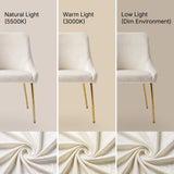 Upholstered Dining Chair with Velvet Fabric and Metal Legs