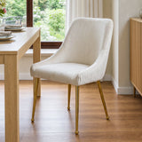 Upholstered Dining Chair with Velvet Fabric and Metal Legs