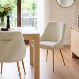 Upholstered Dining Chair with Velvet Fabric and Metal Legs