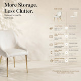Upholstered Dining Chair with Velvet Fabric and Metal Legs