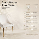 Upholstered Dining Chair with Velvet Fabric and Metal Legs