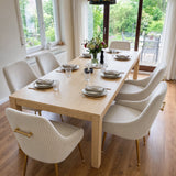 Upholstered Dining Chair with Velvet Fabric and Metal Legs