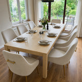 Upholstered Dining Chair with Velvet Fabric and Metal Legs