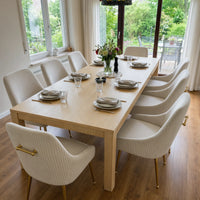 Upholstered Dining Chair with Velvet Fabric and Metal Legs Set of 2