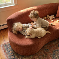 Freya Curved Sofa-Terracotta